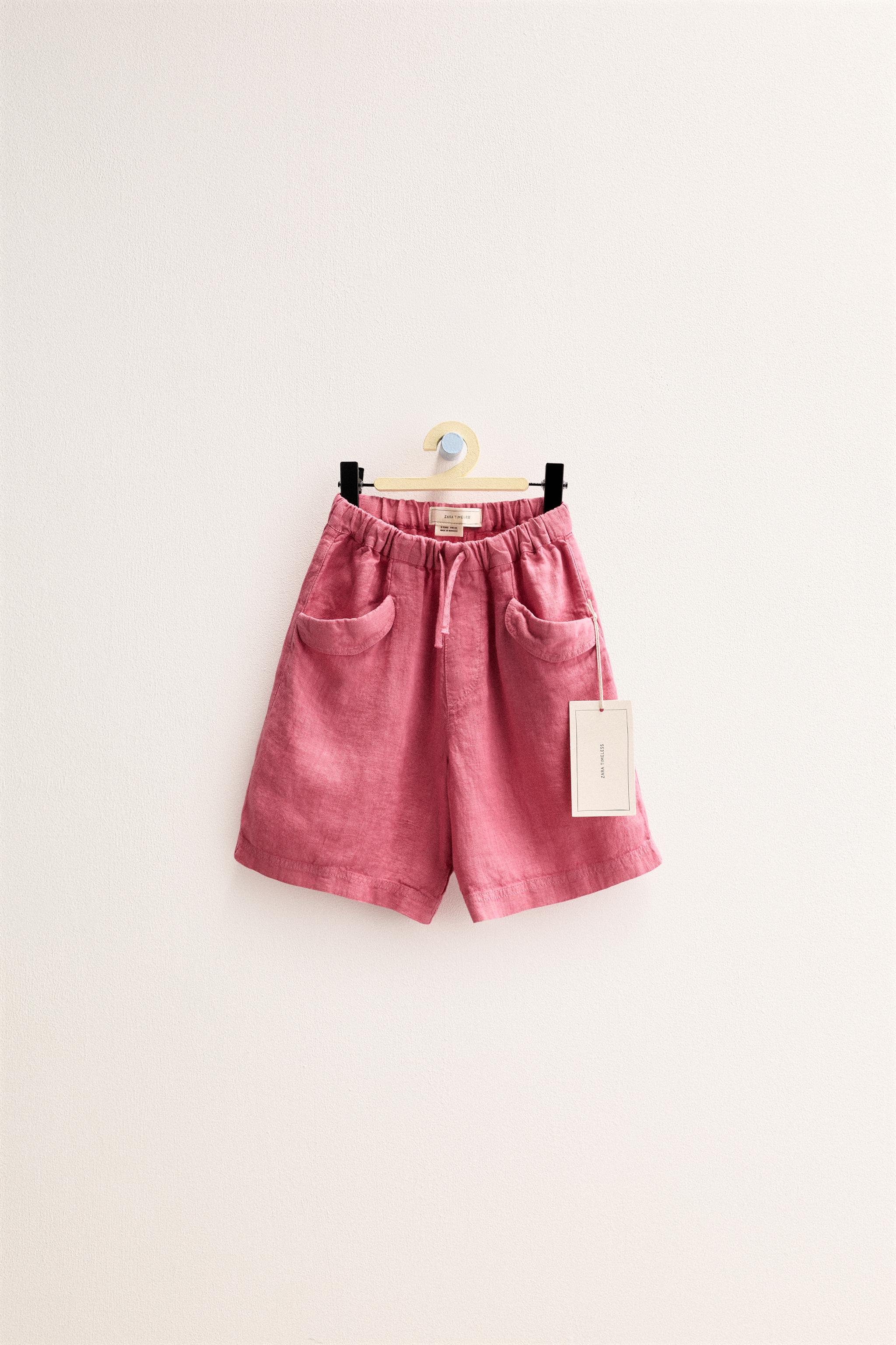 ZARA TIMELESS - PLAIN 100% LINEN SHORTS